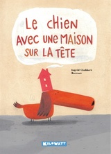 Le chien avec une maison sur la tête