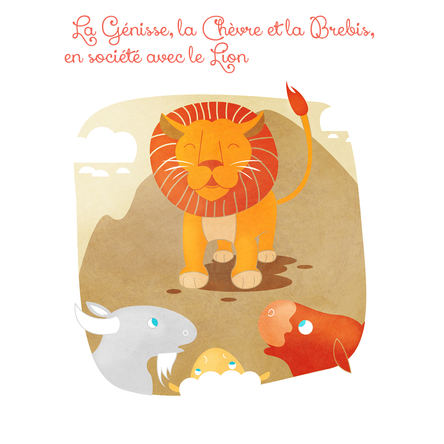 La Génisse, la Chèvre et la Brebis, en société avec le Lion | Marie Comont
